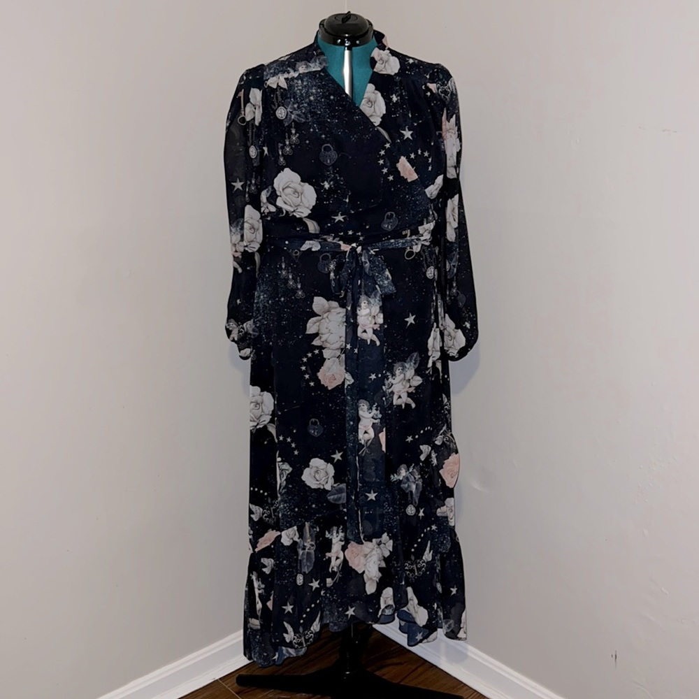 City Chic Printed Wrap Dress, 20